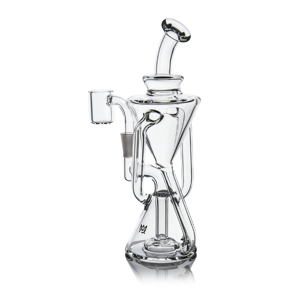 MJ Arsenal Time Turner Mini Dab Rig with Quartz Bucket - Clear Glass Front View