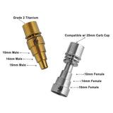 Honeybee Herb Titanium 6-in-1 E-Nail Dab Nail, Gold and Silver, Multiple Sizes
