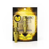 Honeybee Herb Titanium 6-in-1 Skillet E-Nail Dab Nail in Gold, 16mm, front view on branded packaging