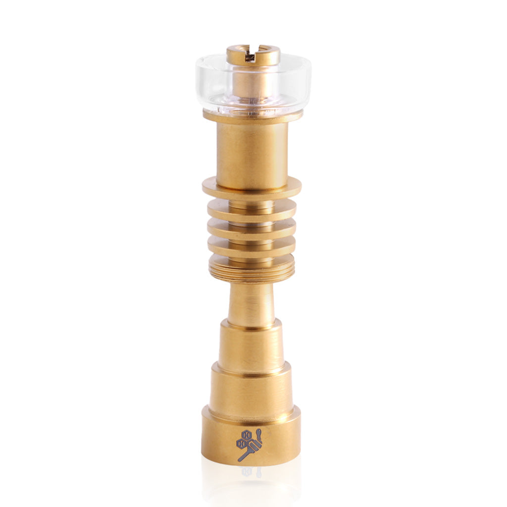 Honeybee Herb Titanium 6 in 1 Hybrid E-Nail for Dab Rigs, front view on white background