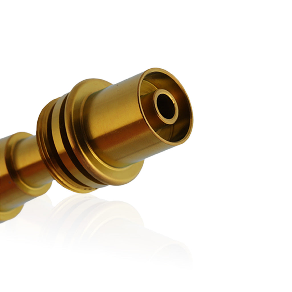 Honeybee Herb Titanium 6 in 1 E-Nail Dab Nail, Gold Variant, Angled Side View