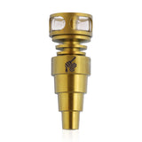 Honeybee Herb Titanium 6-in-1 Hybrid Dab Nail, gold variant, front view on white background