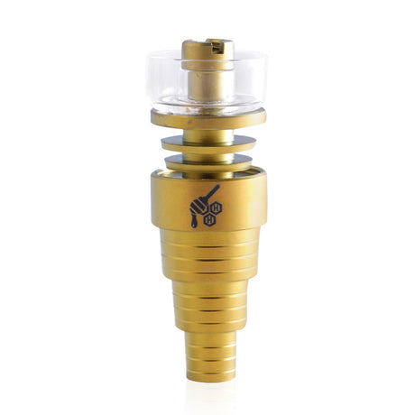 Honeybee Herb Titanium 6-in-1 Hybrid Dab Nail, versatile for 10mm to 19mm joints, ideal for e-rigs, front view