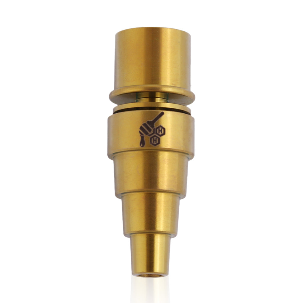 Honeybee Herb Titanium 6 in 1 Original E-Nail Dab Nail, Gold, Front View