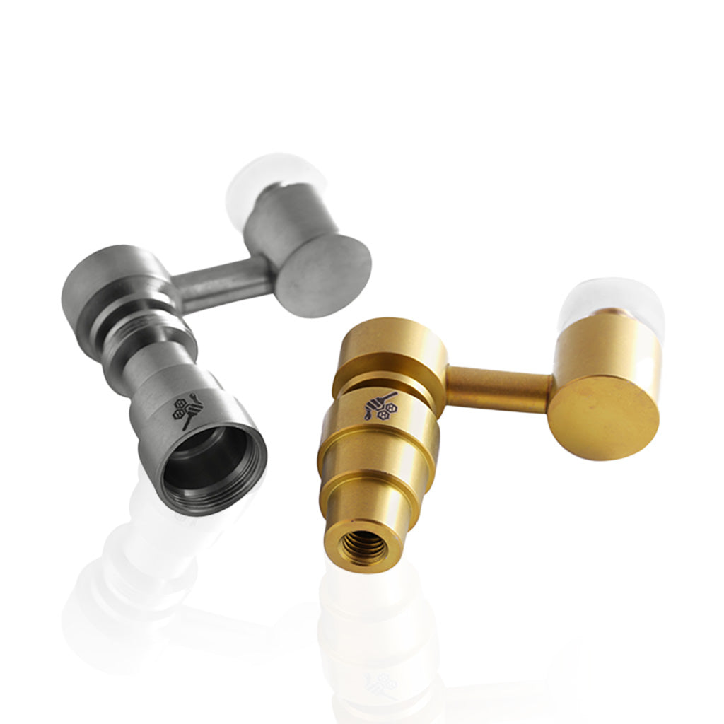 Honeybee Herb Titanium 4 in 1 Sidecar Hybrid Banger Dab Nail in Gold and Silver variants