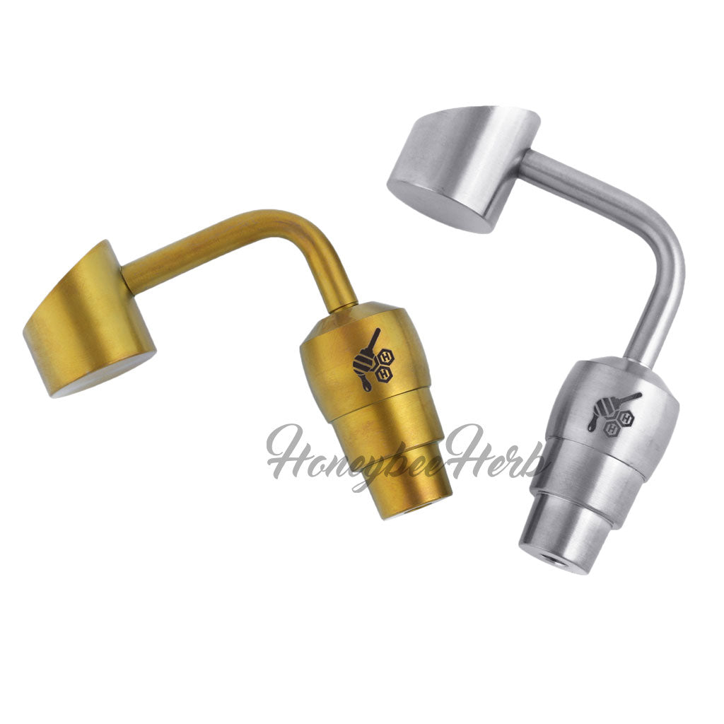 Honeybee Herb Titanium 2 in 1 Banger Dab Nail in Gold and Silver for Dab Rigs