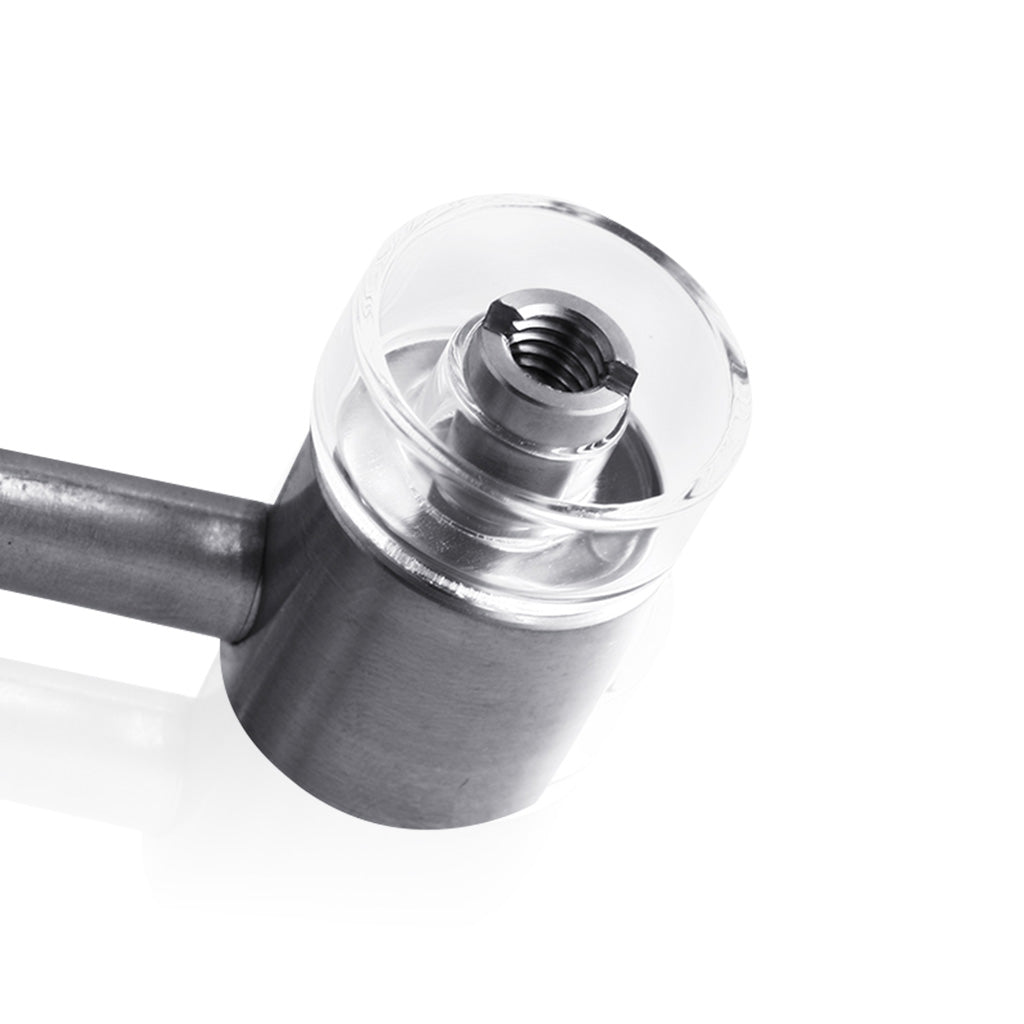 Honeybee Herb Titanium 4 in 1 Sidecar Hybrid Banger Dab Nail, angled view on white