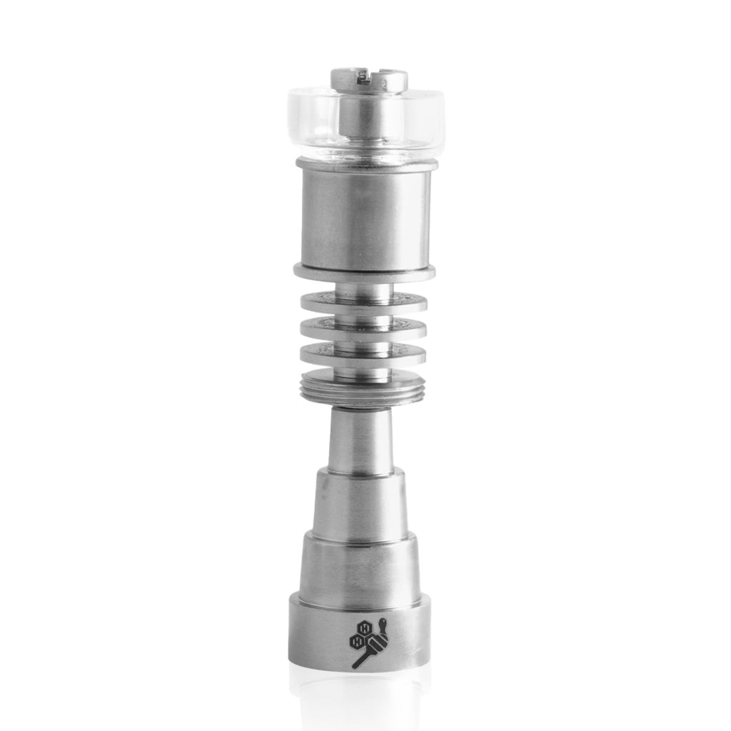 Honeybee Herb Titanium 6-in-1 Hybrid Dab E-Nail, front view on white background