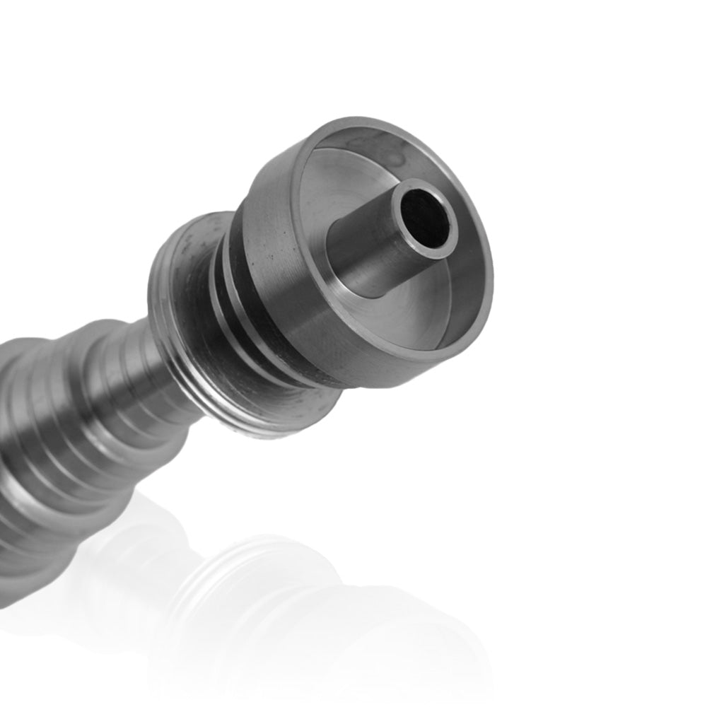 Honeybee Herb Titanium 6 in 1 Dab Nail, versatile joint sizes, for E-Rigs, angled close-up