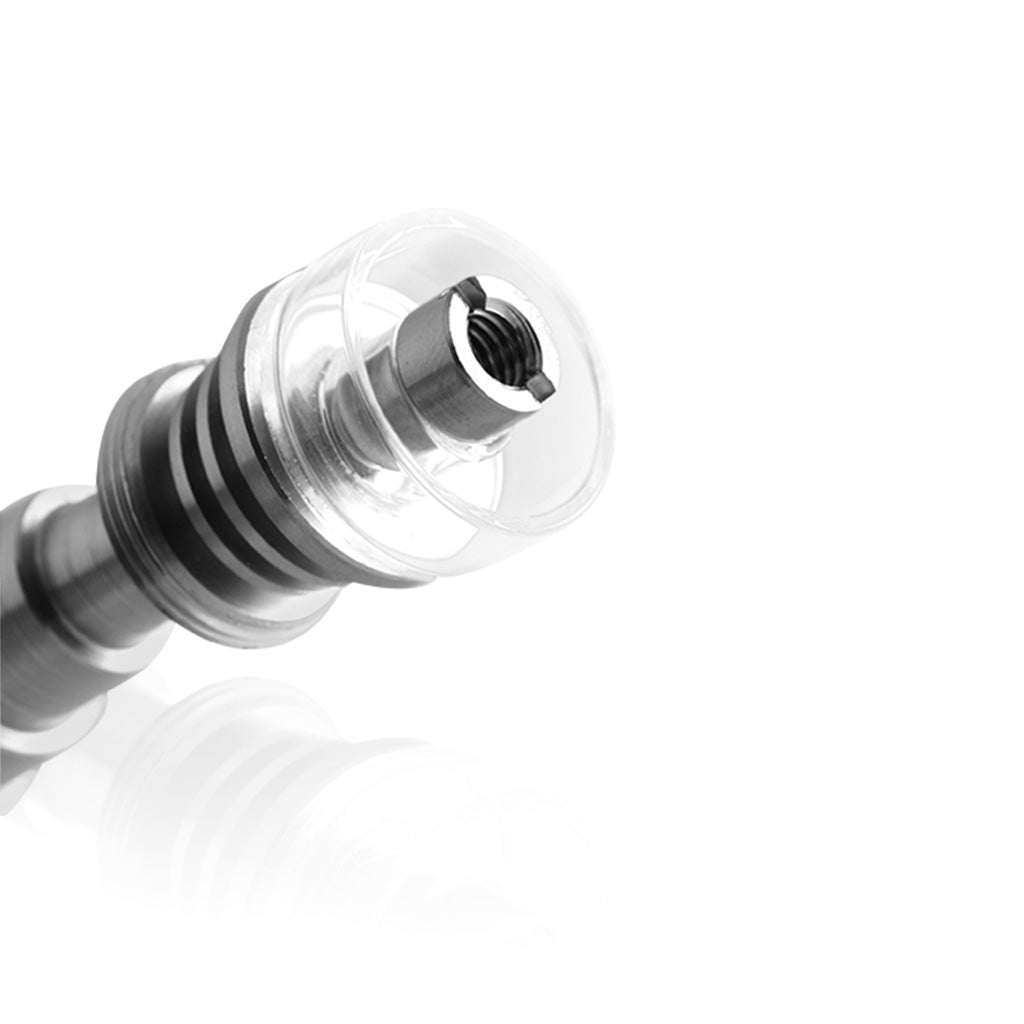 Honeybee Herb Titanium 6-in-1 Hybrid Dab Nail, angled view on white background