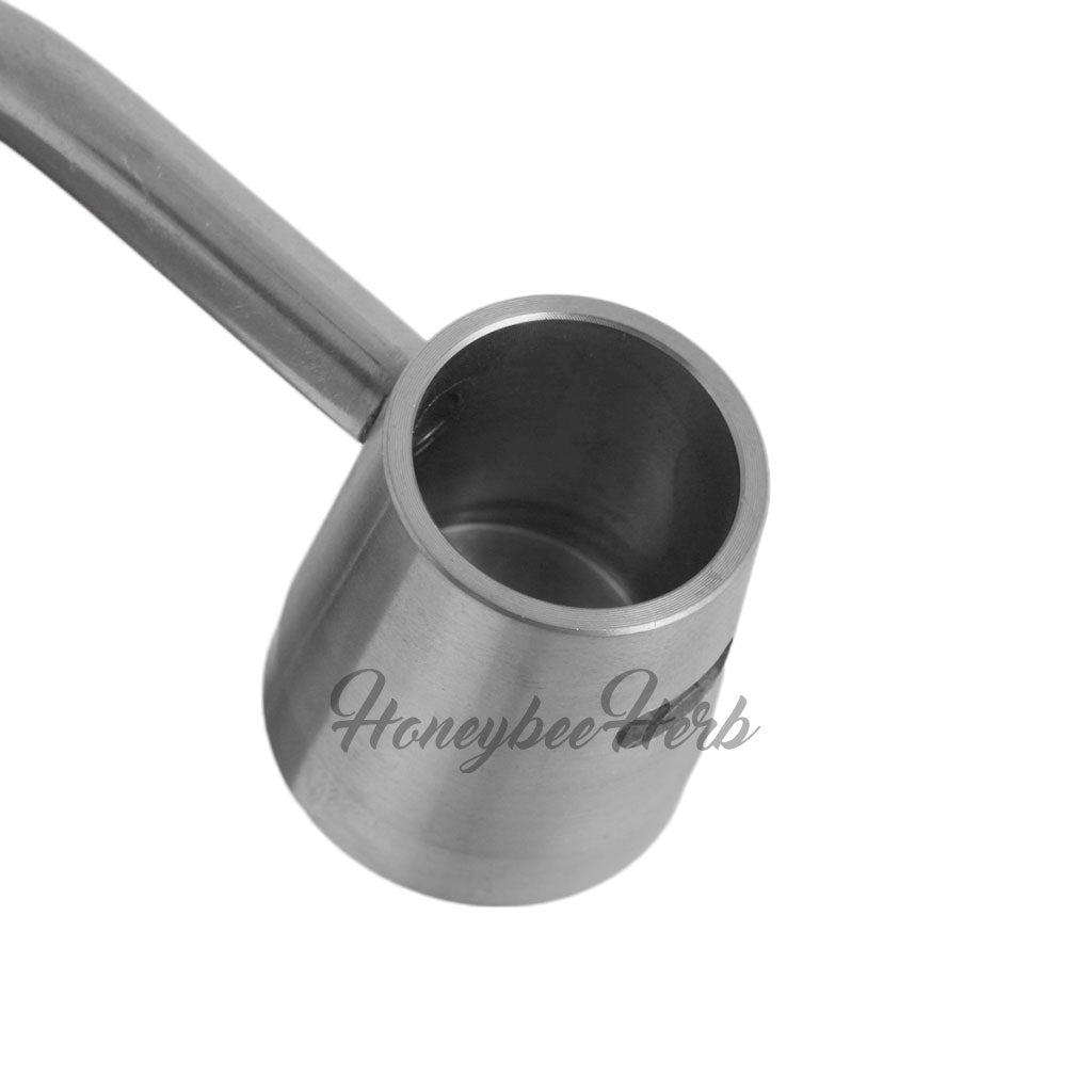 Close-up of Honeybee Herb Titanium 6 in 1 Long Neck Banger for Dab Rigs, Silver Variant
