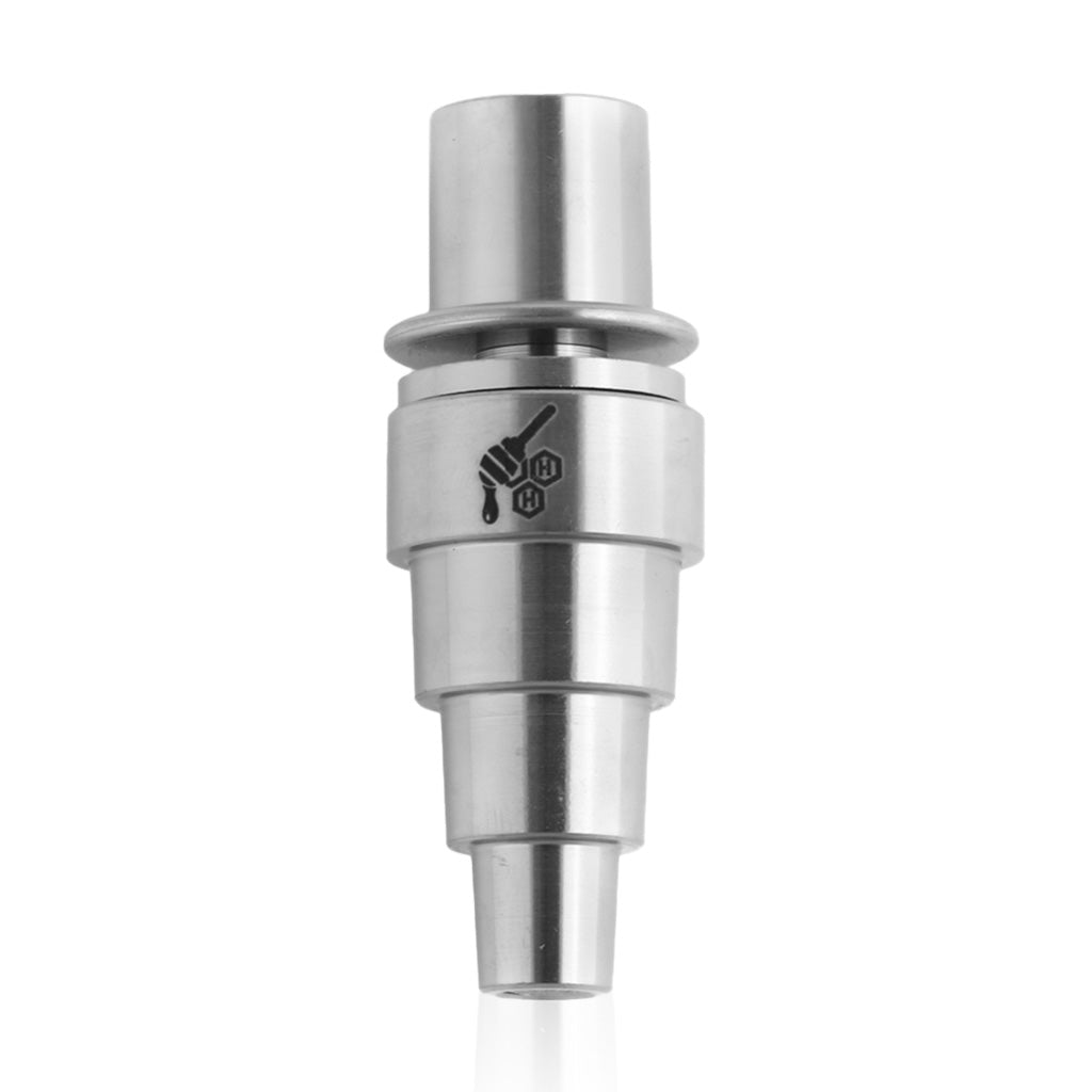Honeybee Herb Titanium 6-in-1 E-Nail Dab Nail, Silver, Front View for Dab Rigs