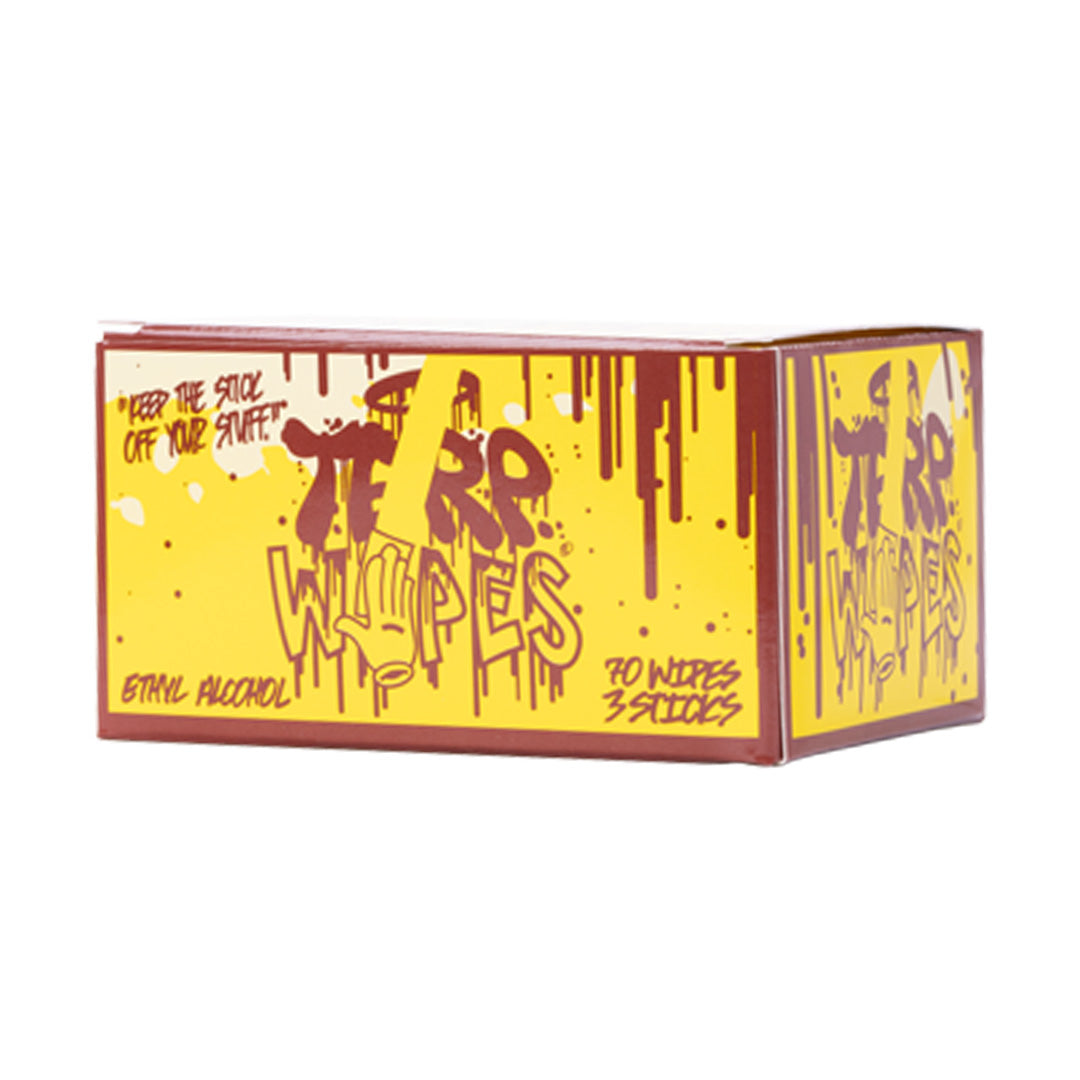 Terp Wipes 70-Pack Ethyl Alcohol Swabs for cleaning glass & metal, vibrant packaging