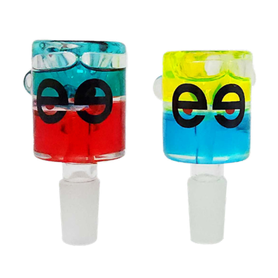 Cheech Glass Double Glycerin Bong Bowls with Coolant Feature, Front View