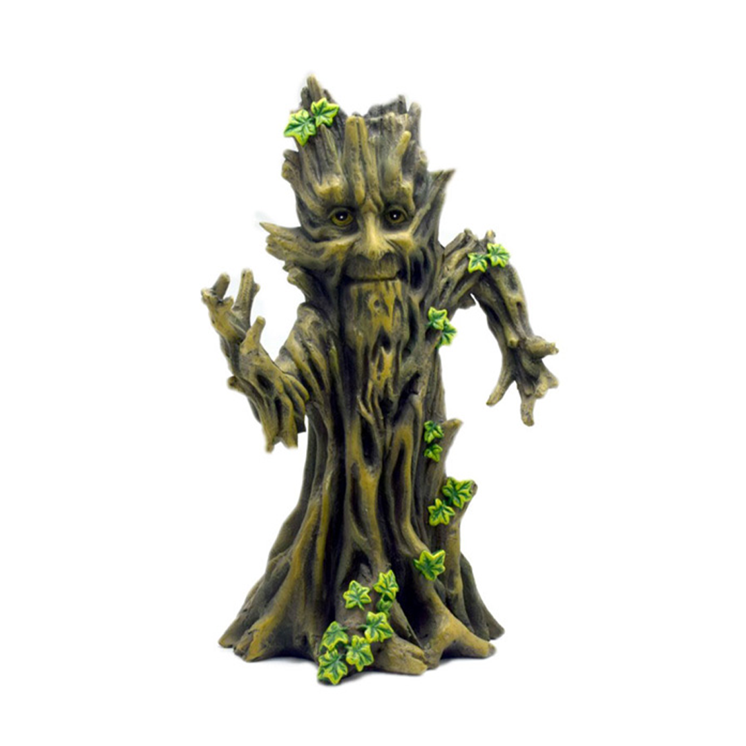Fantasy Tower Happy Tree Incense Burner, Polyresin, Front View with Intricate Details