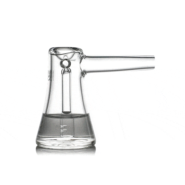 MJ Arsenal Vulkan Bubbler - Clear Glass with Reinforced Downstem - Front View