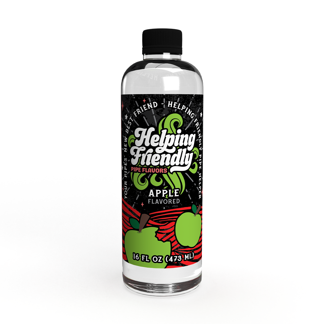 Helping Friendly Pipe Helper Apple Flavored Pipe Cleaner in Clear Bottle - Front View