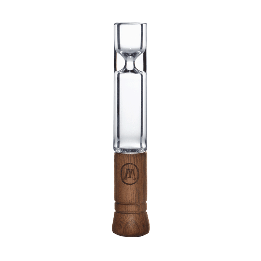 Marley Natural Glass and Walnut Taster Hand Pipe - Elegant Front View