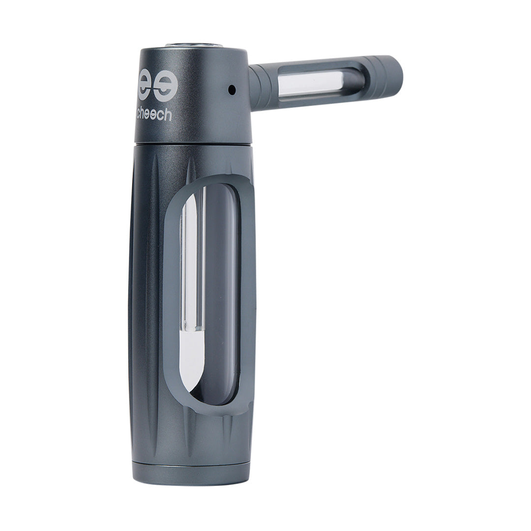 Cheech Glass 7" Gunmetal Metal Bubbler - Front View with Visible Chamber