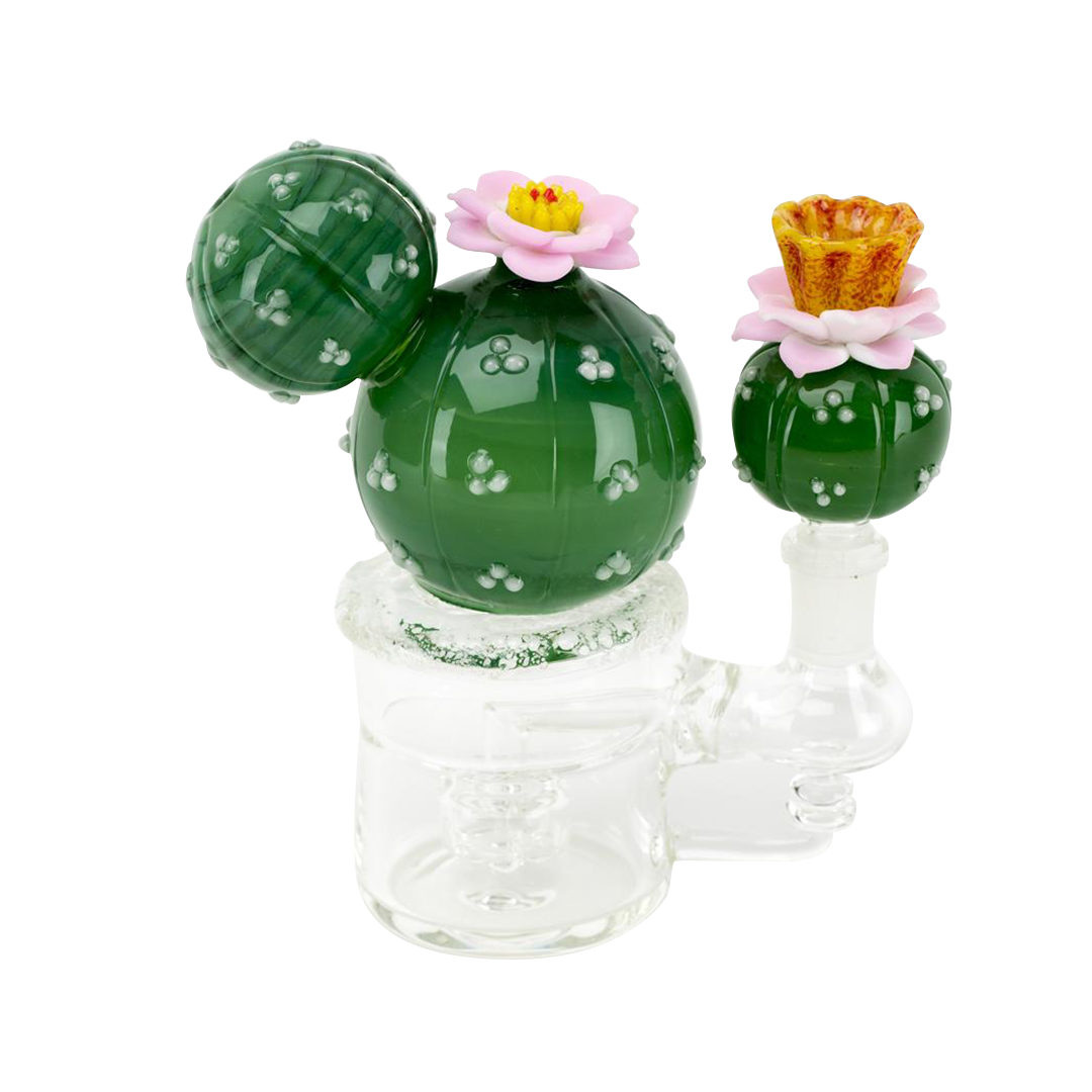 Empire Glassworks Peyote Mini Dab Rig with intricate cactus design and flower accents