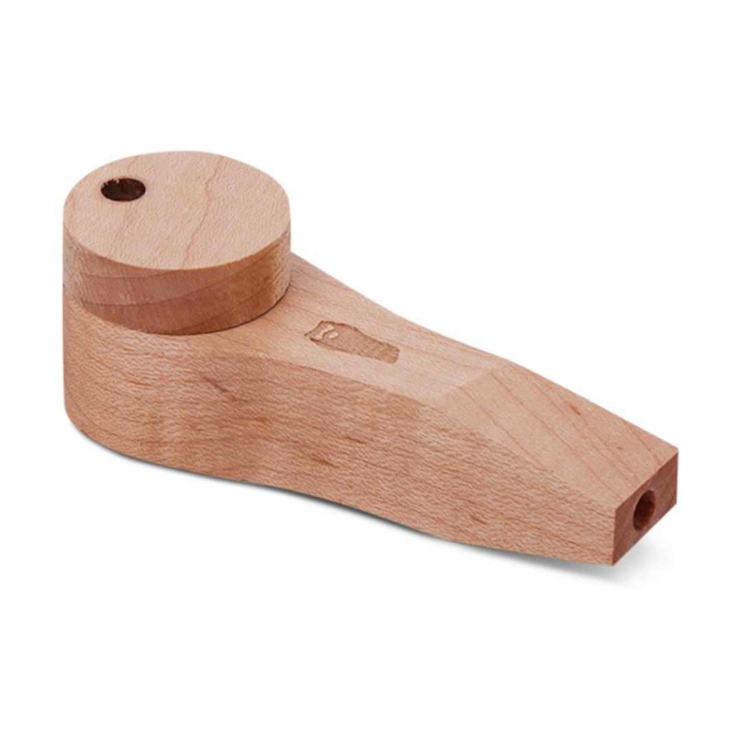 Bearded Distribution Curly Maple Wood Pipe 3.25" with Lid & Brass Screen, USA Made