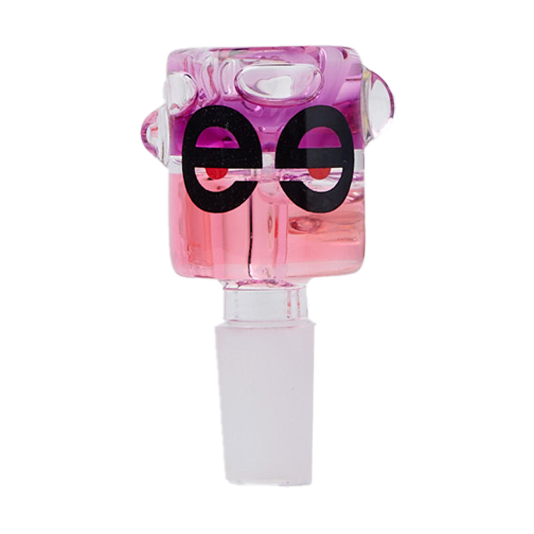 Cheech Glass 8" Triple Glycerin Dual Color Bong Bowl Front View on White Background