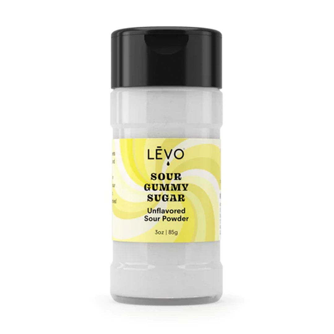 LEVO Oil Sour Gummy Sugar container for homemade gummies, front view on white background