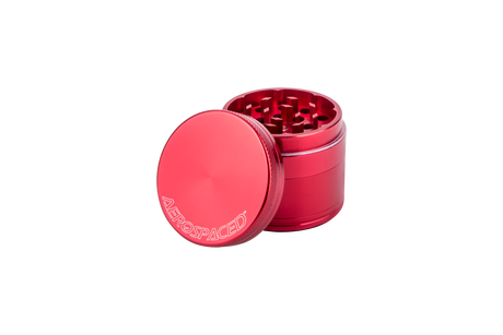 Aerospaced by Higher Standards 4-Piece Grinder in Red, 1.6" Compact Size, Portable Aluminum Herb Grinder