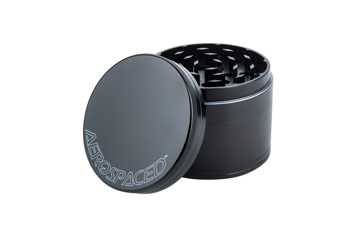 Aerospaced by Higher Standards 2.0" Black 4-Piece Grinder, Portable Aluminum Design