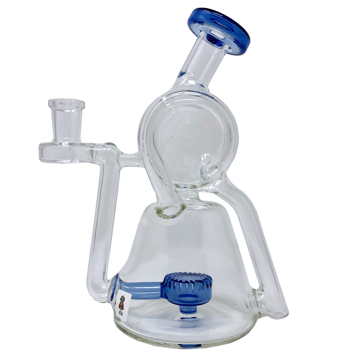 AFM Glass Barrel Recycler Dab Rig with Slit-Diffuser Percolator and 14mm Joint - Front View