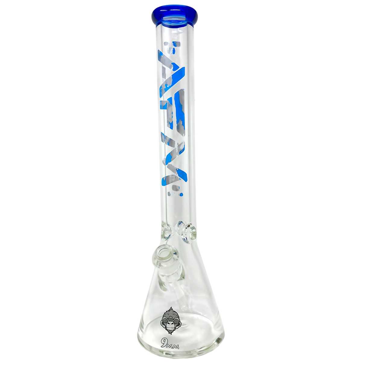 AFM Glass Beaker Bong 18" 9mm with Heavy Wall, Front View on White Background