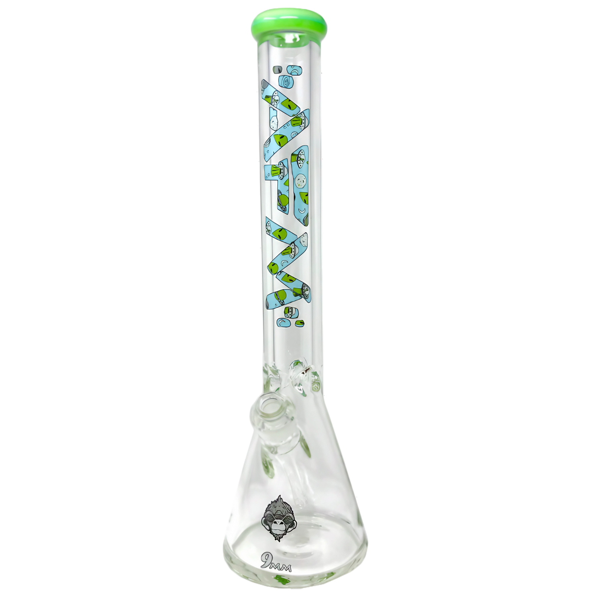 AFM Glass - 18" Beaker Bong 9mm Thick Borosilicate with Deep Bowl - Front View