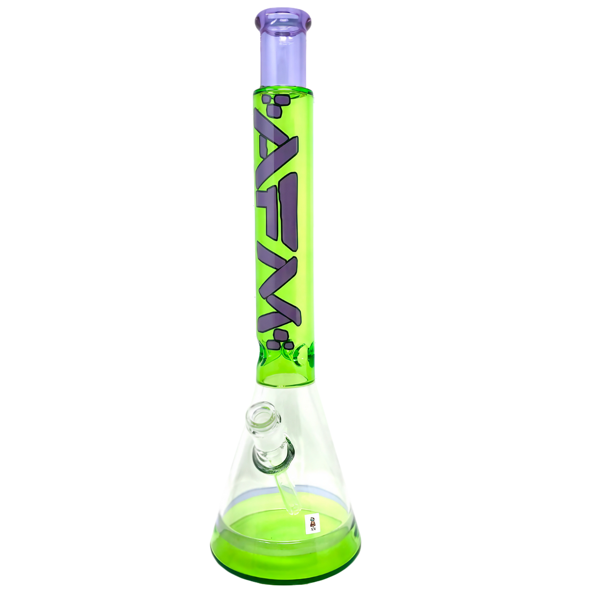 AFM Glass Quasar Beaker in Double Color, 18" Tall Borosilicate Glass Bong for Dry Herbs, Front View