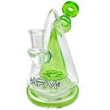 AFM Glass - The Cone Head Rig in Green - 7" Banger Hanger Dab Rig with Percolator - Front View