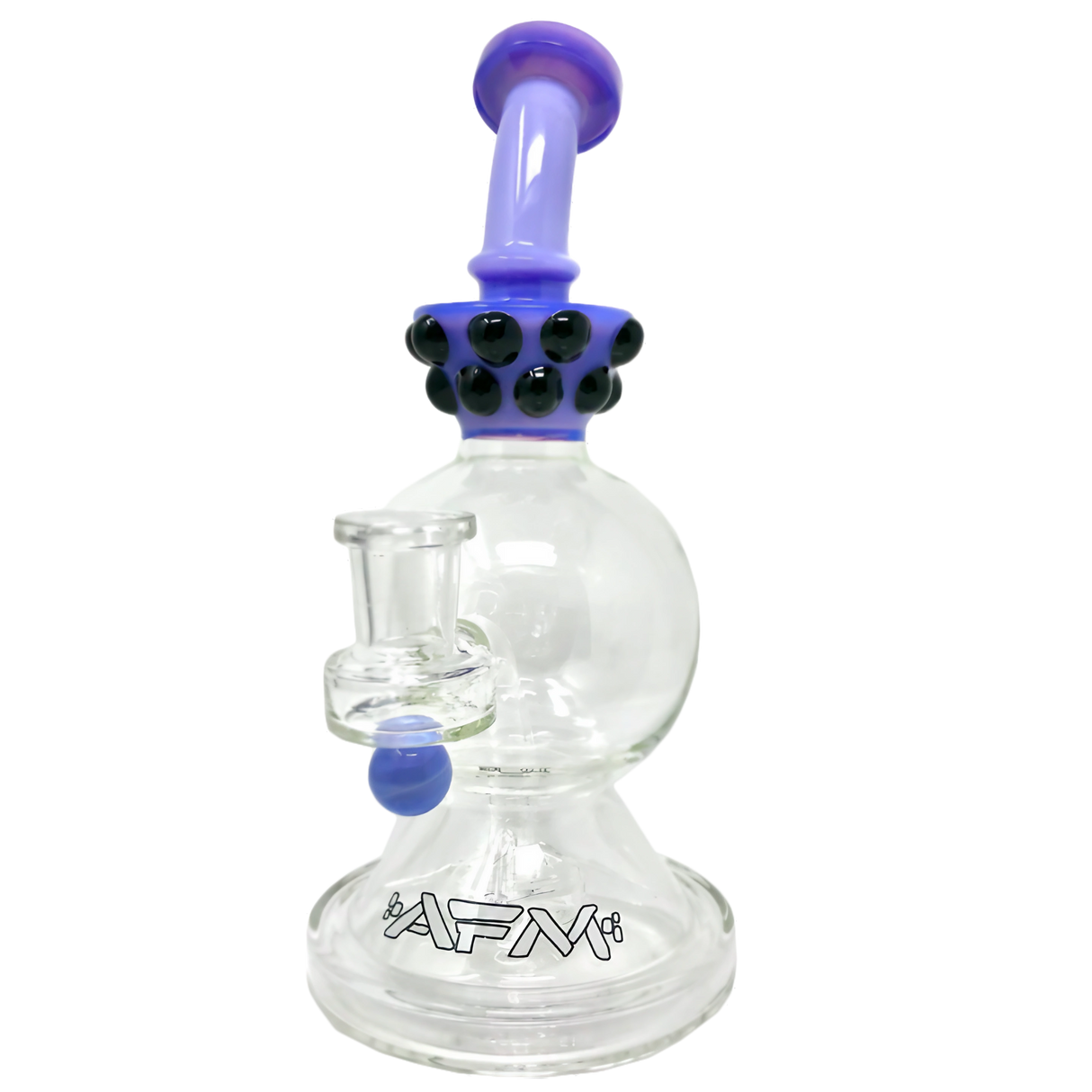 AFM Glass 9" Crown Rig with Showerhead Percolator and Banger Hanger, Front View