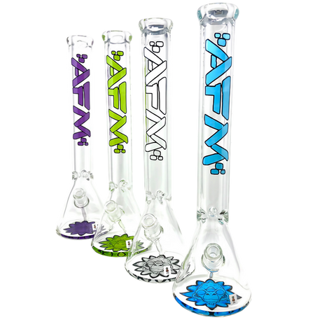 AFM Glass - The Flower Monkey 9mm Thick Beaker Bongs in Various Colors - 18" Height