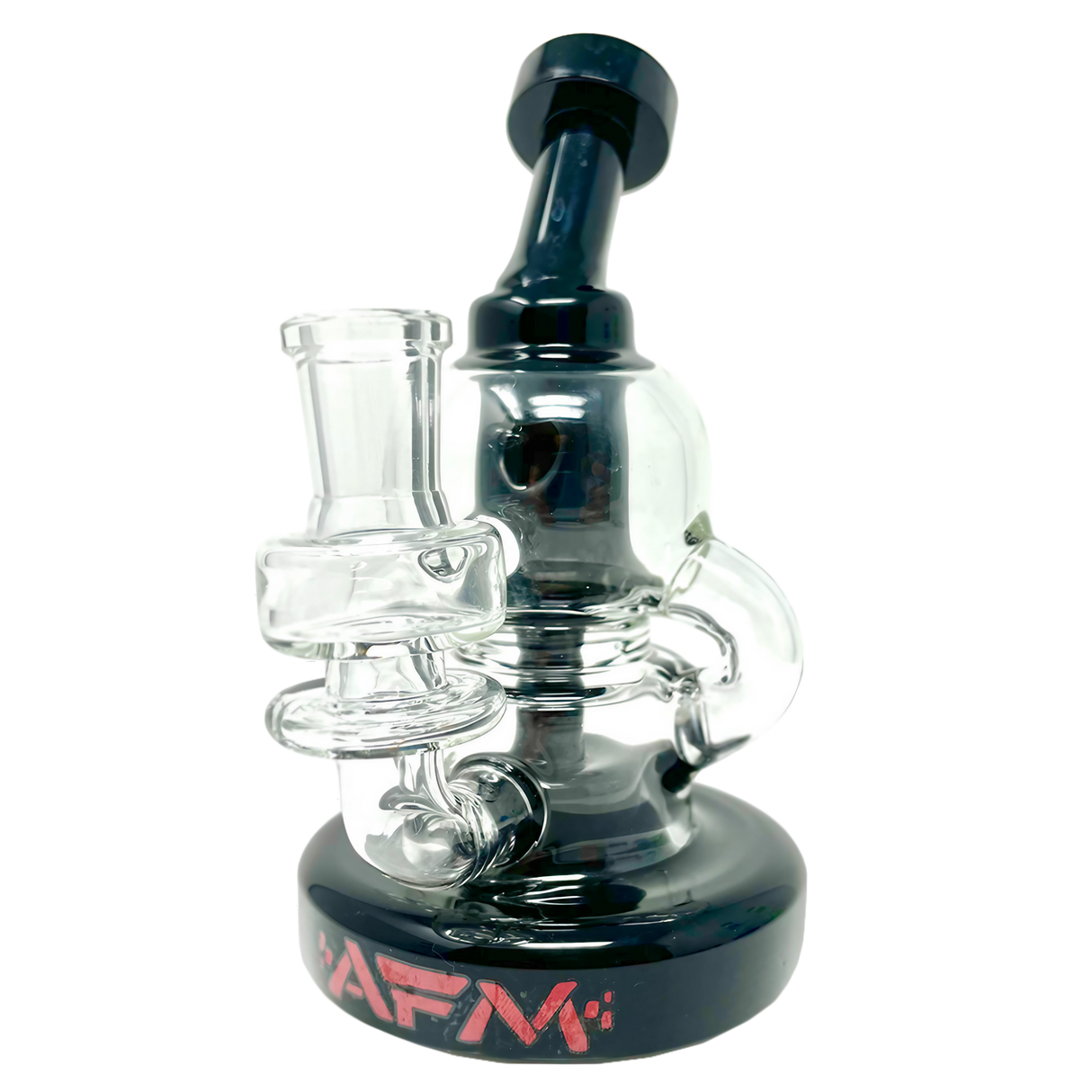 AFM Glass - The Octopus Recycler Dab Rig with Hole Diffuser and 14mm Joint - Front View