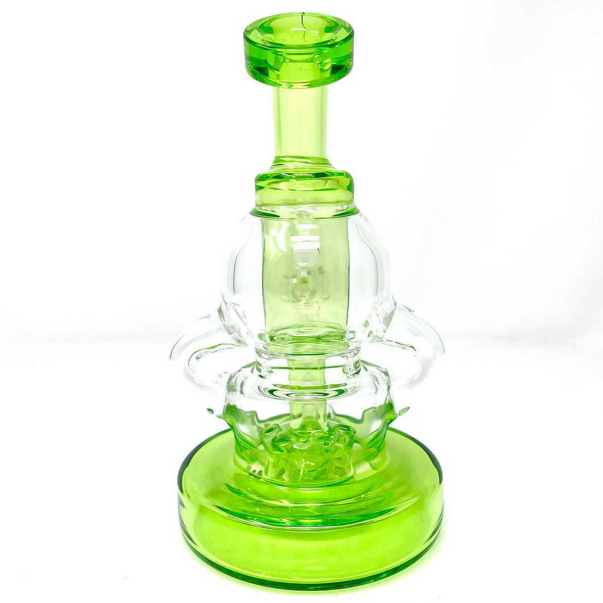 AFM Glass - The Octopus Recycler Dab Rig with 6" Height and Hole Diffuser - Front View