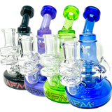 AFM Glass Octopus Recyclers in assorted colors with hole diffuser and 14mm joint