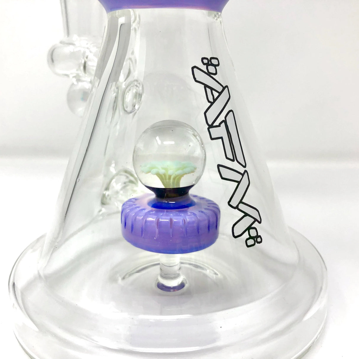 AFM Glass - The Opal Stone Dab Rig - 9" with Slit-Diffuser Percolator - Front View