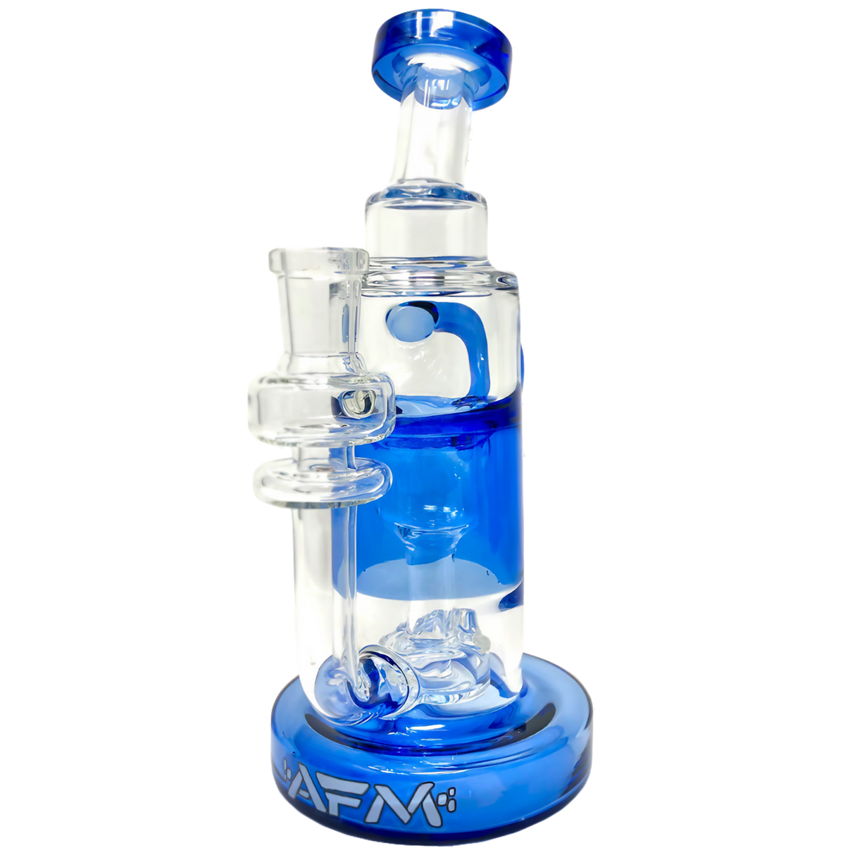 AFM Glass 8.5" Power Incycler Dab Rig with Slit-Diffuser Percolator and Blue Accents