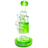AFM Glass Power Incycler Dab Rig, 8.5" with Slit-Diffuser Percolator, Green Accents