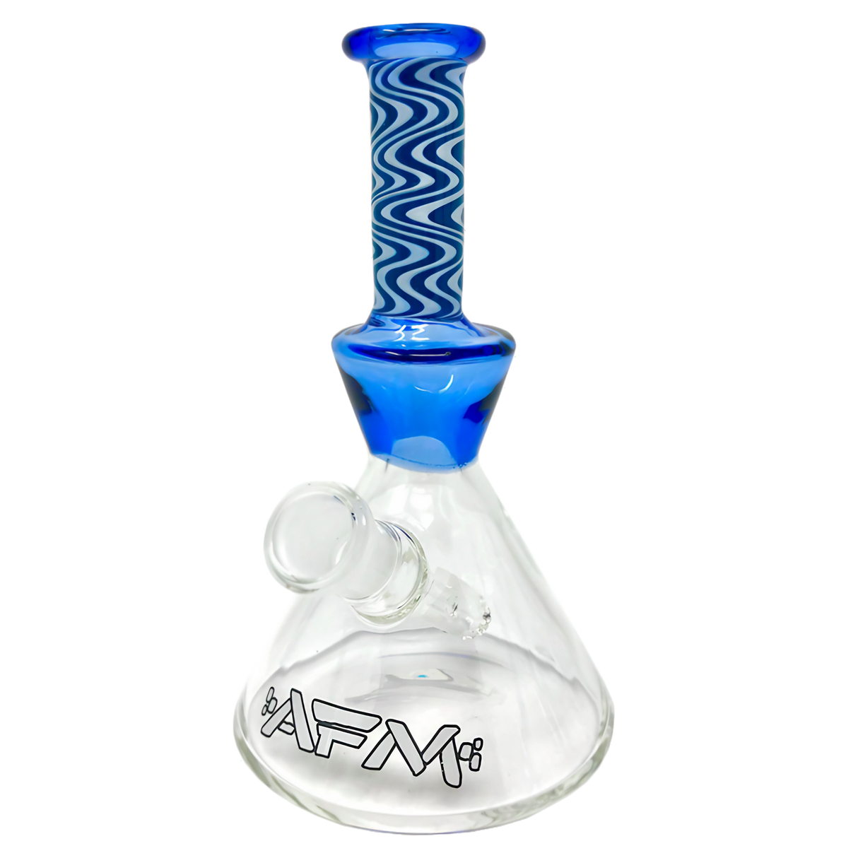 AFM Glass Trippy Mini Rig 6" Beaker with 45 Degree Joint - Front View
