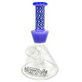 AFM Glass - The Trippy Mini Rig - 6" Beaker Bong with Blue Accents - Front View