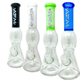 AFM Glass UFO Chamber Beaker Bongs in Various Colors with Showerhead Percolators - Front View