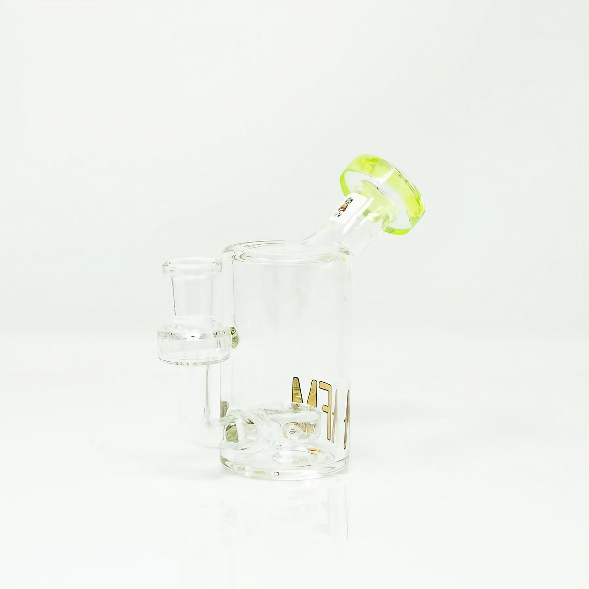 AFM Mini Can Rig in Lime - 5.5" Compact Dab Rig with Slit-Diffuser Percolator - Side View