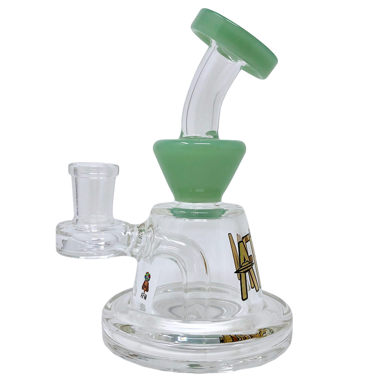 AFM Mini Rig in Slyme Green with 90 Degree Joint and Compact Design, Perfect for Concentrates
