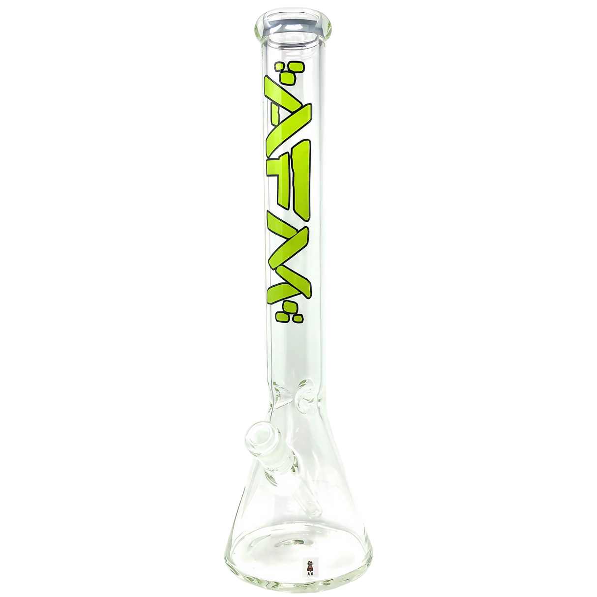 AFM The Beaker 5mm - 18" Light Green Bong, Borosilicate Glass, Front View on White Background