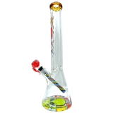AFM The Color Blast 9mm Beaker Bong Set, 18" height, with vibrant design - Front View