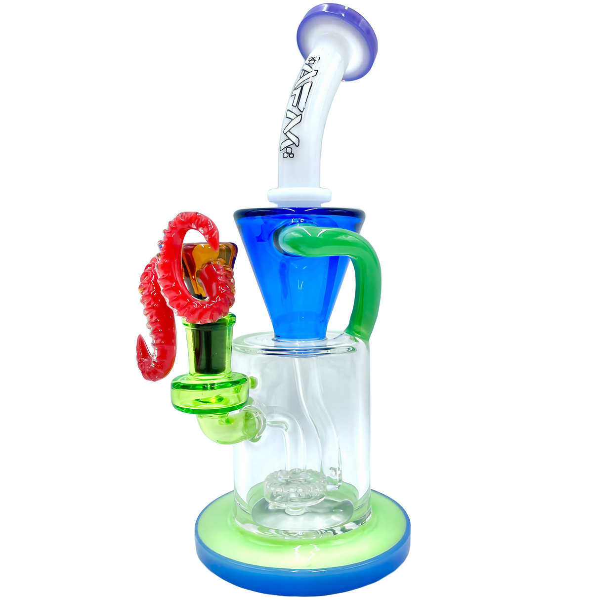 AFM The Drain Incycler Rainbow Set - 10" Dab Rig with Borosilicate Glass and Recycler Design